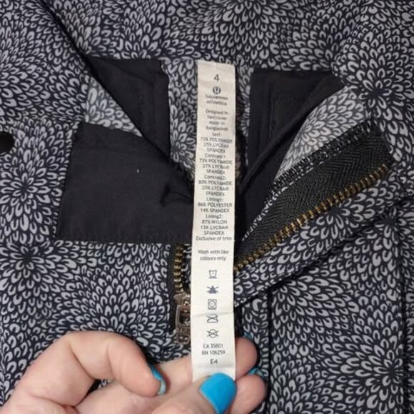 Lululemon Womens 4 Navy White Floral Stretchy Straight Dress Pants Casual - Picture 7 of 9